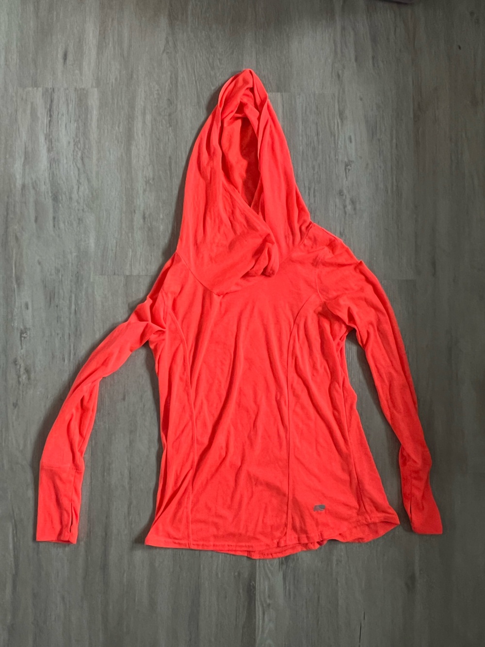 Marika Neon Coral Hooded Long-Sleeve Top Bright Orange Safety Dry-Wik LG